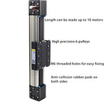 LHA60125 Precision Synchronous Motion Belt Slide Module XYZ Axis Gantry Linear Shaft Actuator Guide Rail Lifting Reciprocating