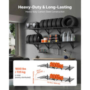Load image into Gallery viewer, SucceBuy 2-Tier Wall Garage Shelving Wall Mounted Shelving Unit 24x72in 800lbs Per Shelf Floating Storage Metal Rack for Garage
