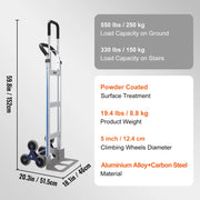 Charger l'image dans la visionneuse de galerie, Amocart 500LBS Hand Truck Dolly with Non-Slip Wheels &amp; Tie-down Strap Aluminum Alloy Portable Trolley for Moving Home Warehouse
