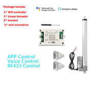 Load image into Gallery viewer, WIFI App Control 12V Linear Actuator With Bracket 750N /1000N/1500N Linear Actuator Motor Drive For Home Automation Door Control
