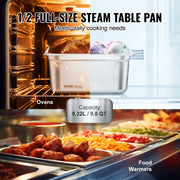 Load image into Gallery viewer, SucceBuy 4" 6" Deep Steam Table Pan 1/2 Size Hotel Pans for chafing 201 Stainless Steel Food Container for Party BBQ Baking - AMOCART
