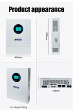 ANENJI Split Phase 12KW 48V Hybrid Solar Inverter Parallel 4.2KW 24V Inverter Pure Sine 120V 220V On Grid MPPT 200A Solar Charger PV 500V