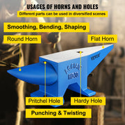Load image into Gallery viewer, SucceBuy 30KG Single Rugged Round Horn Anvil Cast Steel Block Blacksmith Bench Tool Jewelry Making Manual Equipment Metalsmiths
