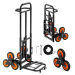 SucceBuy Stair Climbing Cart 220 lbs Stair-Climbing Capacity Heavy-Duty Folding Trolley Cart w/ Telescoping Handle for Groceries