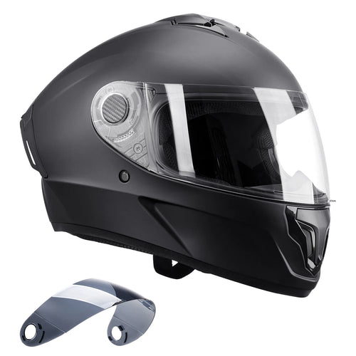SucceBuy Full Face Motorcycle Helmet Smart Street ABS & High Density Helmet with Bluetooth Slot & Interchangeable Len, for Adult