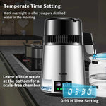 Amocart 4L Water Distiller Purifier Filter 1 L/H Distilling Speed Dispenser Drinking Bottle Softener Touch Screen Home Use