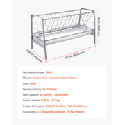 Load image into Gallery viewer, SucceBuy Livestock Hay Feeder 2 in 1 80-Gal Capacity 57.9" Long Goat Pasture Feeding Deeper Feeding Pan for Sheep Sheds Farms - AMOCART
