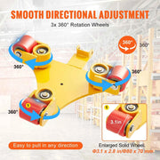 Charger l'image dans la visionneuse de galerie, SucceBuy Machinery Skate Dolly Industrial Heavy Duty Mover with Handle 360° Swivel Wheels Non-Slip Cap for Warehouse Workshop
