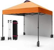 Load image into Gallery viewer, 10x10FT Pop Up Gazebos Canopy Tent with Removable Sidewall, One-Push Instant Setup Outdoor Canopy Shelter with Vented Roof, Roller Bag &amp; Sandbags for Beach Camping Market

