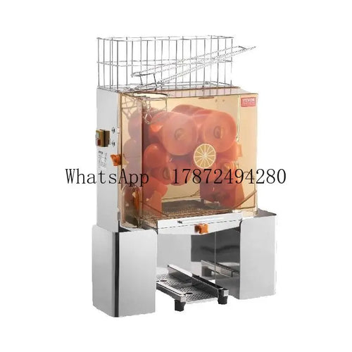 SucceBuy Commercial Orange Juicer Machine Automatic Juice Extractor Stainless Steel Orange Squeezer  with Pull-Out Filter Box