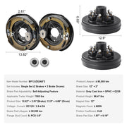 Load image into Gallery viewer, SucceBuy Trailer Hub Drum Kits Self-Adjusting Trailer Brake Assembly 7000 lbs Axle Backing Plates for Brake System Part Replace
