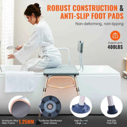 Load image into Gallery viewer, Amocart Tub Transfer Bench for Bathtub Shower Seats Lightweight Shower Bench with Non-Slip Bath Seats with Armrest and Backrest
