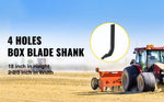 Amocart Box Blade Shank Scarifier Shank Ripper Shank with Removable Tapered Teeth and Pins for Replacement Digging Plowing