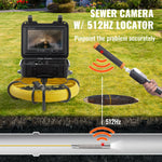 Amocart Sewer Camera 9" Pipeline Inspection Camera w/DVR Function w/12 Adjustable LED and 16 GB SD Card with 512Hz Locator IP68