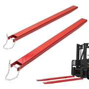 Load image into Gallery viewer, SucceBuy 1 Pair 72/82in Pallet Fork Extensions Sleeve Carbon Steel  with Pins Forklift Attachments for Warehouse Cargo Handling - AMOCART
