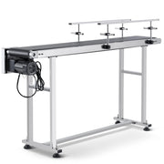 Load image into Gallery viewer, SucceBuy PVC Belt Conveyor Table Double Guardrail Stainless Steel Motorized Adjustable Speed for Factory Inkjet Coding Powered
