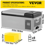 Load image into Gallery viewer, Amocart 9L 15L Car Refrigerator Portable Compressor Fridge Freezer Cooler DC 110-240V AC for RV Travelling Camping Fishing
