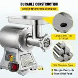 Charger l'image dans la visionneuse de galerie, SucceBuy Hachoir à viande électrique 122 kg/h 250 kg/h Robots culinaires robustes Appareils de cuisine Hachoir commercial
