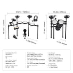Amocart Electric Drum Set 32 Drum Kits & 480 Sounds, USB MIDI Supported 8 / 10 in Quiet Mesh+10 in Cymbals Drum Sticks Easy Use