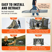 Load image into Gallery viewer, SucceBuy Pop Up Gazebo Tent, Pop-Up Screen Tent 6 Sided Canopy Sun Shelter with 6 Removable Privacy Wind Cloths &amp; Mesh Windows - AMOCART
