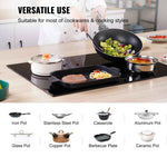 Amocart 2/4/5 Burners Built-in Induction Stove Top 12/24/30in Ceramic Glass Electric Cooktop For Household Commercial  Cooking