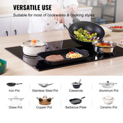 Load image into Gallery viewer, Amocart 2/4/5 Burners Built-in Induction Stove Top 12/24/30in Ceramic Glass Electric Cooktop For Household Commercial  Cooking
