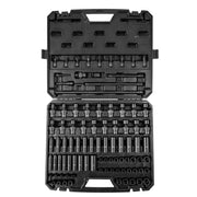 Load image into Gallery viewer, Amocart 90PCs 3/8" Drive Impact Socket Set SAE 1/4"-3/4" and Metric 6-19mm Socket Set 6 Point Cr-Mo Alloy Steel for Auto Repair
