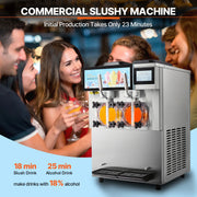 Bild in Galerie-Viewer laden, Amocart Commercial Slushy Machine 12L Singal or Double Tanks Cool and Freeze Modes, Stainless Steel Margarita Smoothie Frozen Drink Maker Slushie Machine for Party Cafes Restaurants Bars Home
