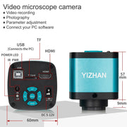Bild in Galerie-Viewer laden, 4K Microscope For Electronics 48MP Digital Microscope Camera Optional 1-150x Lens LED Light Foldable Bracket Phone Pcb Soldering
