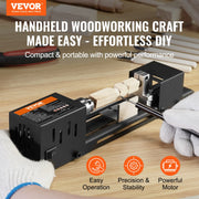 Load image into Gallery viewer, SucceBuy Mini Wood Lathe Machine 2.76in x 6.3in 24VDC 96W Machine Accessories, 7 Speed s for Woodworking Wood Drill Rotary Tool - AMOCART
