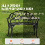 Load image into Gallery viewer, Customizable Amocart Outdoor Bench Wooden Metal Garden Bench for Outdoors 480 lbs Load Capacity
