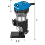 Amocart 800W Soft Start Compact Router Kit Variable Speed 10000-30000Rpm with Fixed Base, Plunge Base, Tilt Base and Offse Base