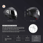 Amocart Full Face Motorcycle Helmet Smart Street ABS & High Density Helmet with Bluetooth Slot & Interchangeable Len, for Adult