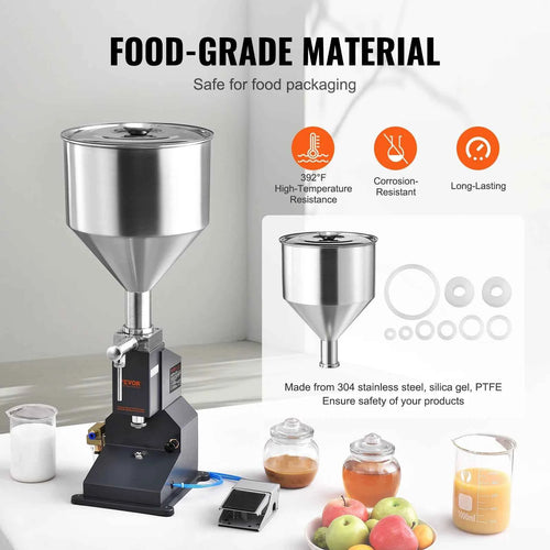 for Milk Water Beer Gloss Dispensing Equipment SucceBuy 5-50ml A02 Pneumatic Liquid Filling Machine w/ Pedal Paste Bottle Filler