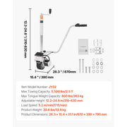 Load image into Gallery viewer, SucceBuy Electric Trailer Dolly 5500 lbs Towing Capacity 380W with 23 ft/min Moving Speed Adjustable Height For Caravan Boat - AMOCART
