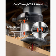 Load image into Gallery viewer, SucceBuy Cordless Wood Router with Fixed Base 1/4-Inch Collet for Woodworking Compatible with Makita 18V Batteries (No Battery) - AMOCART
