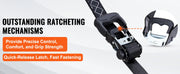 Bild in Galerie-Viewer laden, SucceBuy 4pcs Trailer Ratchet Tie Down Straps with Padded Handles Hook Brake Binding Belt for Moving Securing Cargo Motorcycle
