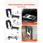 Load image into Gallery viewer, SucceBuy 330/660 lbs Foldable Push Cart Dolly with Swivel Wheels Moving Platform Truck Push Handle Flatbed Cart for Easy Storage - AMOCART
