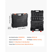 Charger l'image dans la visionneuse de galerie, Amocart 26/65PCs US Plus Drive Impact Socket Set Deep Standard Socket Set SAE Metric 6 Point CR-V Cr-Mo Alloy Steel Auto Repair
