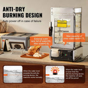 Load image into Gallery viewer, Amocart Commercial Food Warmer Display Food Steamer Bun Warmer Machine Temperature Control Stainless Steel Steamed Buns Warmer
