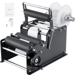 SucceBuy Manual Round Bottle Labeling Machine 15-20pcs/min Adjustable Labeler Bottles Diameter 0.78-4.72 in (with Pressing Bar)