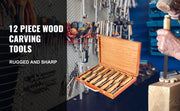 Charger l'image dans la visionneuse de galerie, SucceBuy Lot de 12 ciseaux à bois à main pour sculpture, couteaux de tournage pour tour à bois, outils de menuiserie professionnels pour artisanat sur bois
