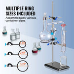 Amocart Lab Stand Support Laboratory Retort Support Stand Set Steel Lab Stand 23.6" Rod and 8.3" x 5.3" Cast Iron Base w/ Clamp