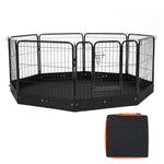 Amocart Dog Playpen 8 Pcs 24x24in Panels Foldable Metal Pet Exercise Pen Dog Fence Indoor Outdoor Pen with Door for Dogs, Cats