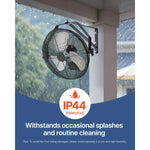 Amocart Industrial Wall Mount Fan High Velocity  Waterproof Wall Fan with Aluminum Blades for Workshop Warehouse Greenhouse