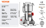 Amocart 150-2500g Electric Grain Mill Grinder Commercial Swing Spice Grinders for Dry Herbs Grains Spices Cereals Coffee Corn