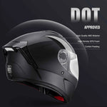 Amocart Full Face Motorcycle Helmet Smart Street ABS & High Density Helmet with Bluetooth Slot & Interchangeable Len, for Adult
