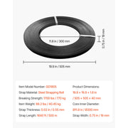 Bild in Galerie-Viewer laden, Amocart 300ft/1640ft Packaging Steel Strapping Roll Banding Pallet Strap Coil Portable Strong Banding Packing Metal Straps
