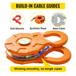 Amocart 2pcs 11T Snatch Block Adapt 0.55"/14 mm Synthetic Rope or Soft Shackles Winch Pulley for Tractor Truck ATV & UTV
