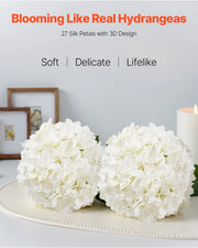 Charger l'image dans la visionneuse de galerie, Amocart Artificial Flowers Real Looking White Silk Fake Hydrangea Bulk Faux Bridal Shower with Stem for DIY Wedding Bouquets
